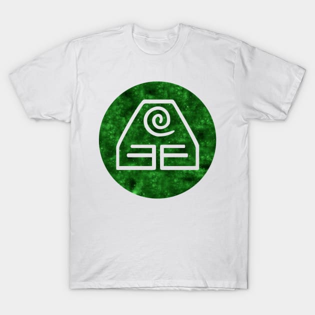 Avatar: The Last Airbender - Earth Symbol (Galaxy Design) T-Shirt by Kamurata